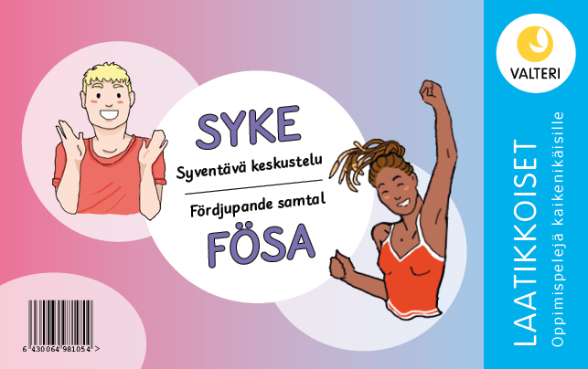 Kuvassa SYKE-Syventävä keskustelu -julkaisun kansikuva, jossa teini-ikäinen poika ja tyttö.